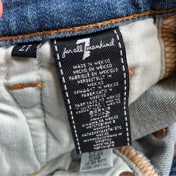 7 For All Mankind Luxe Vintage The Ankle Skinny Denim Jeans size 27 - Picture 7 of 9